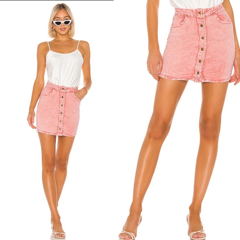 NWT Revolve Superdown Dusty Rose Button down skirt